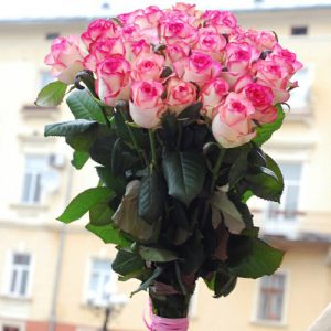 33 нежно-розовые розы Джумилия в Одессе фото