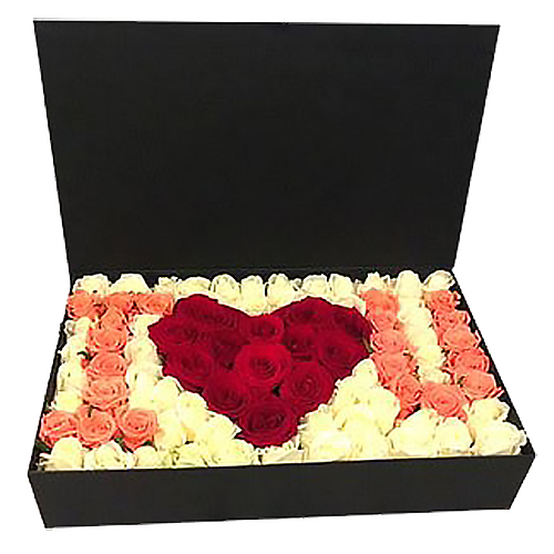 Фото товара 101 роза в коробке "I love you" в Одессе