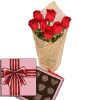 Фото товара 7 красных роз с конфетами в Одессе