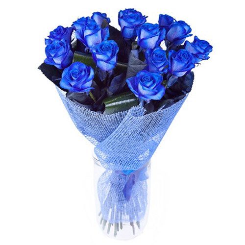 Фото товара 17 синих роз (крашеных) в Одессе