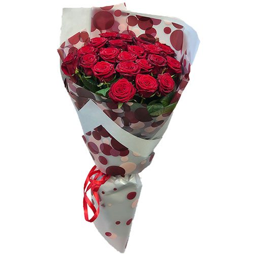 Фото товара 21 красная роза в упаковке в Одессе