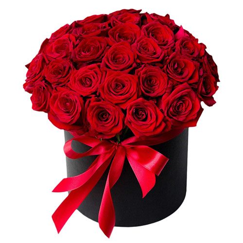 Фото товара 33 розы в шляпной коробке в Одессе