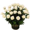 Фото товара 35 белых роз в корзине в Одессе