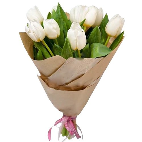 Фото товара 11 белых тюльпанов в Одессе