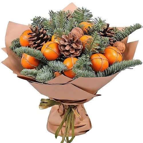 Фото товара Новогодний букет с мандаринами в Одессе