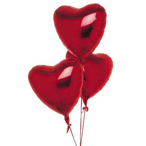 Фото товара 3 фольгированных шарика в форме сердца в Одессе
