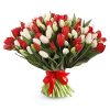 Фото товара 75 пурпурно-белых тюльпанов в Одессе