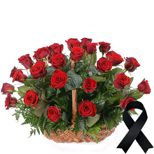 Фото товара 36 красных роз в корзине в Одессе
