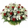 Фото товара 100 красно-белых роз в корзине в Одессе