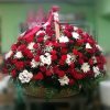 Фото товара 100 алых роз "Пламя" в корзине в Одессе