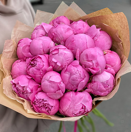 Фото товара 21 розовый пион в крафт в Одессе